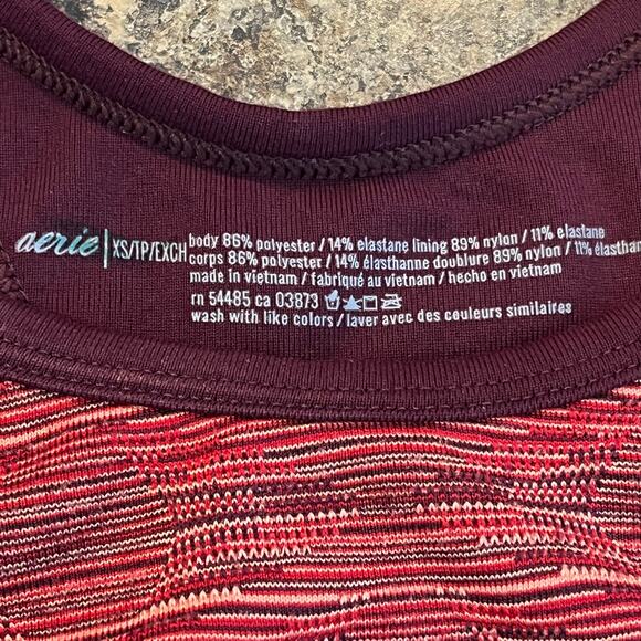 Aerie Burgundy Racerback Sports Bra XS - Picture 3 of 5